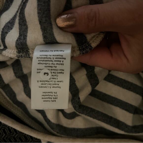 Talbots Navy Striped Velour Nautical Cozy Athleisure Cowl Neck Pullover M - Picture 5 of 5